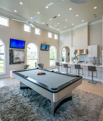 social area with billiards at Berkshire Woodland apartments
